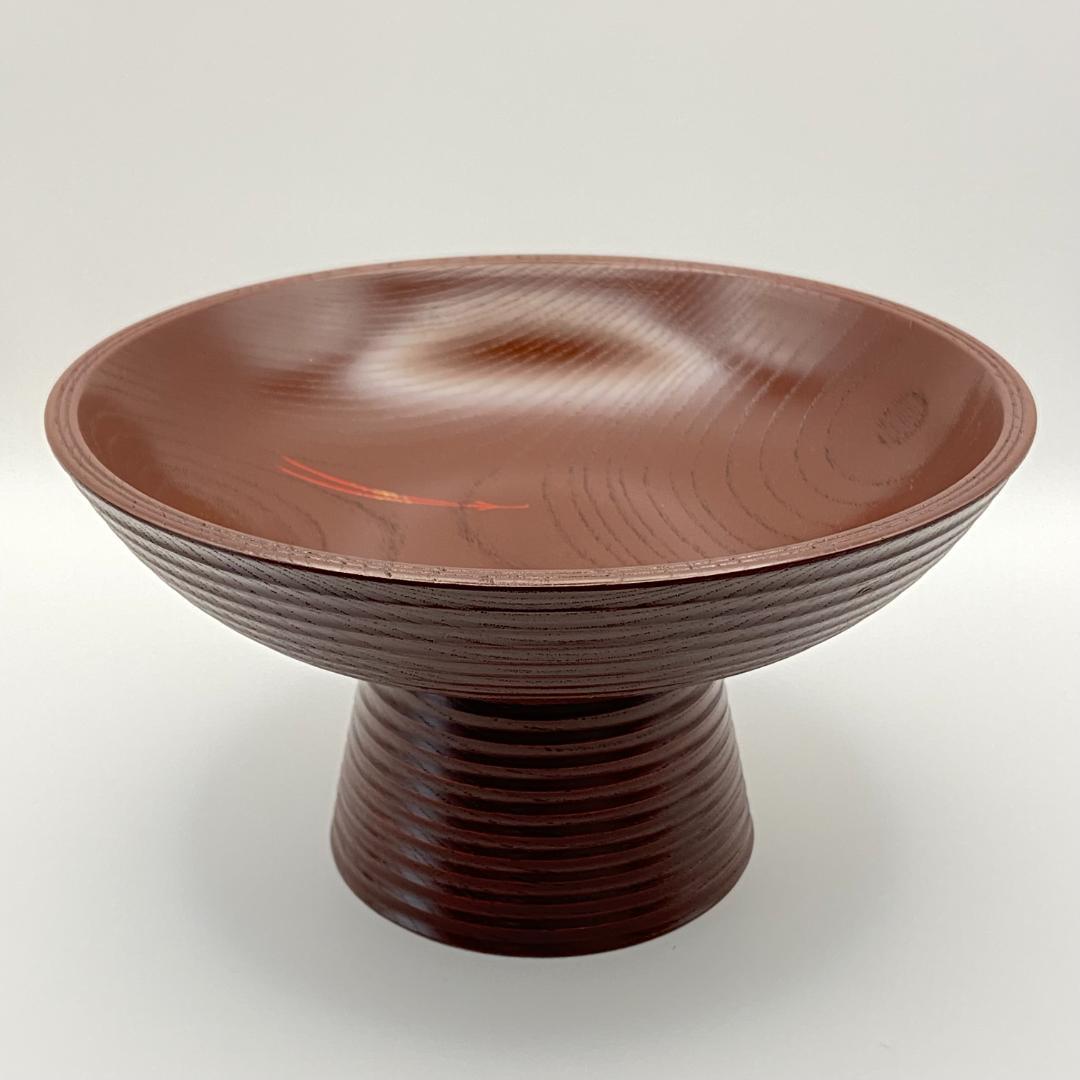 高杯 松葉松の子蒔絵 碌々斎好　吉田華正　共箱入　茶道具　菓子器　漆器