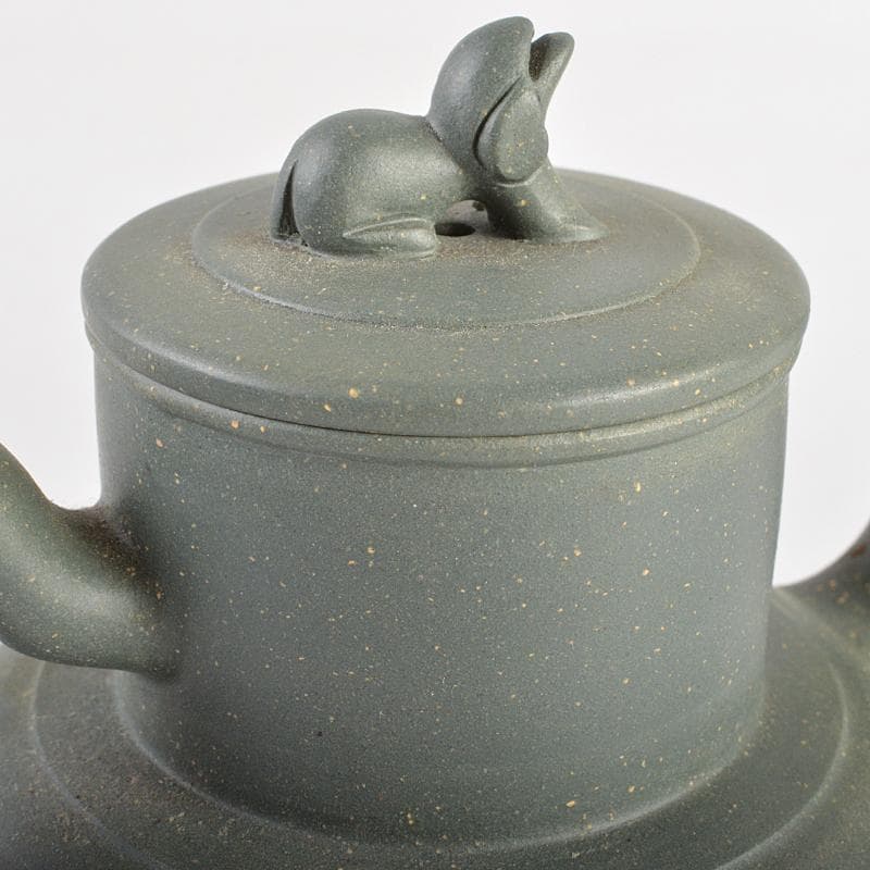 中国　銭菊仙制款　緑泥　神獣摘　急須　茶壷　C　R6159