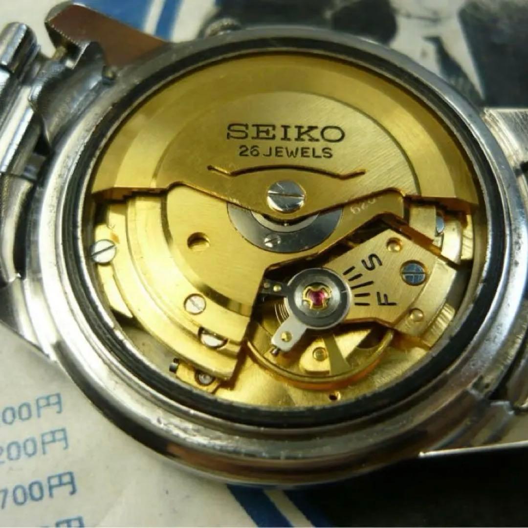 美品希少セイコーマチック1967年オリジナルブラックダイヤル&ステンレスベルト