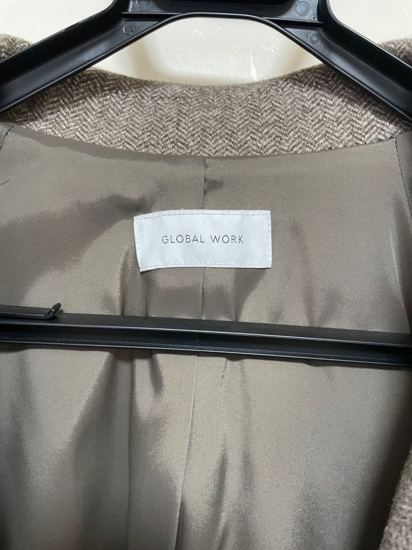 GLOBAL WORK 軽やかストレッチ衿2WAYコート　M