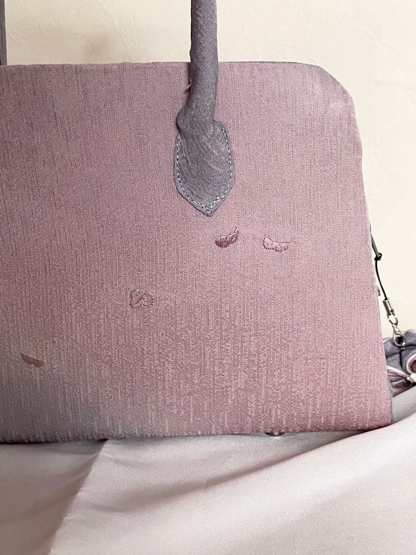 和装用利休バッグ　底鋲、つまみ細工付き