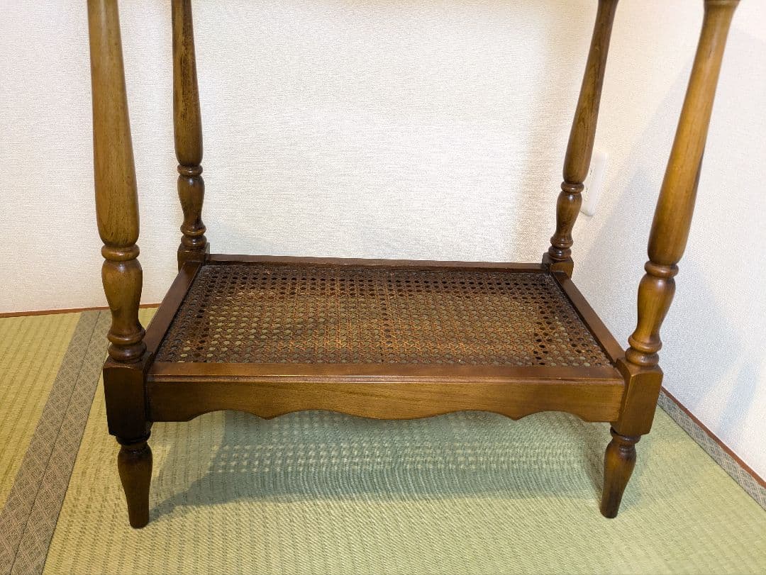 オールドカリモク サイドテーブル 花台 電話台 旧カタカナロゴ