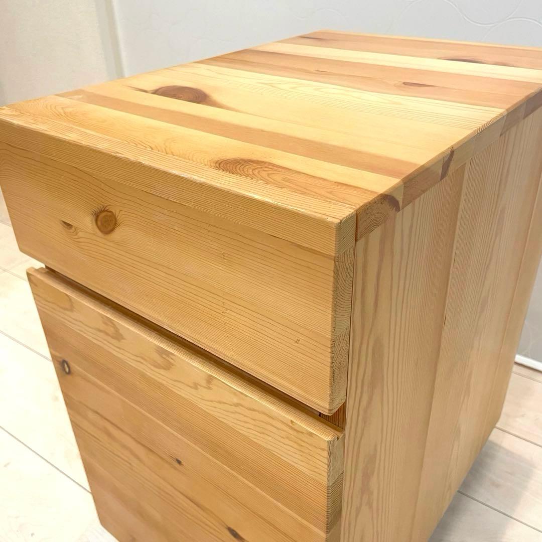 【廃盤品】無印良品 パイン材 キャビネット キャスター付 北欧 カントリー