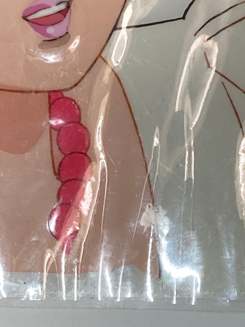 t２５　レア　大判聖闘士星矢セル画【城戸沙織】背景画・額縁付き