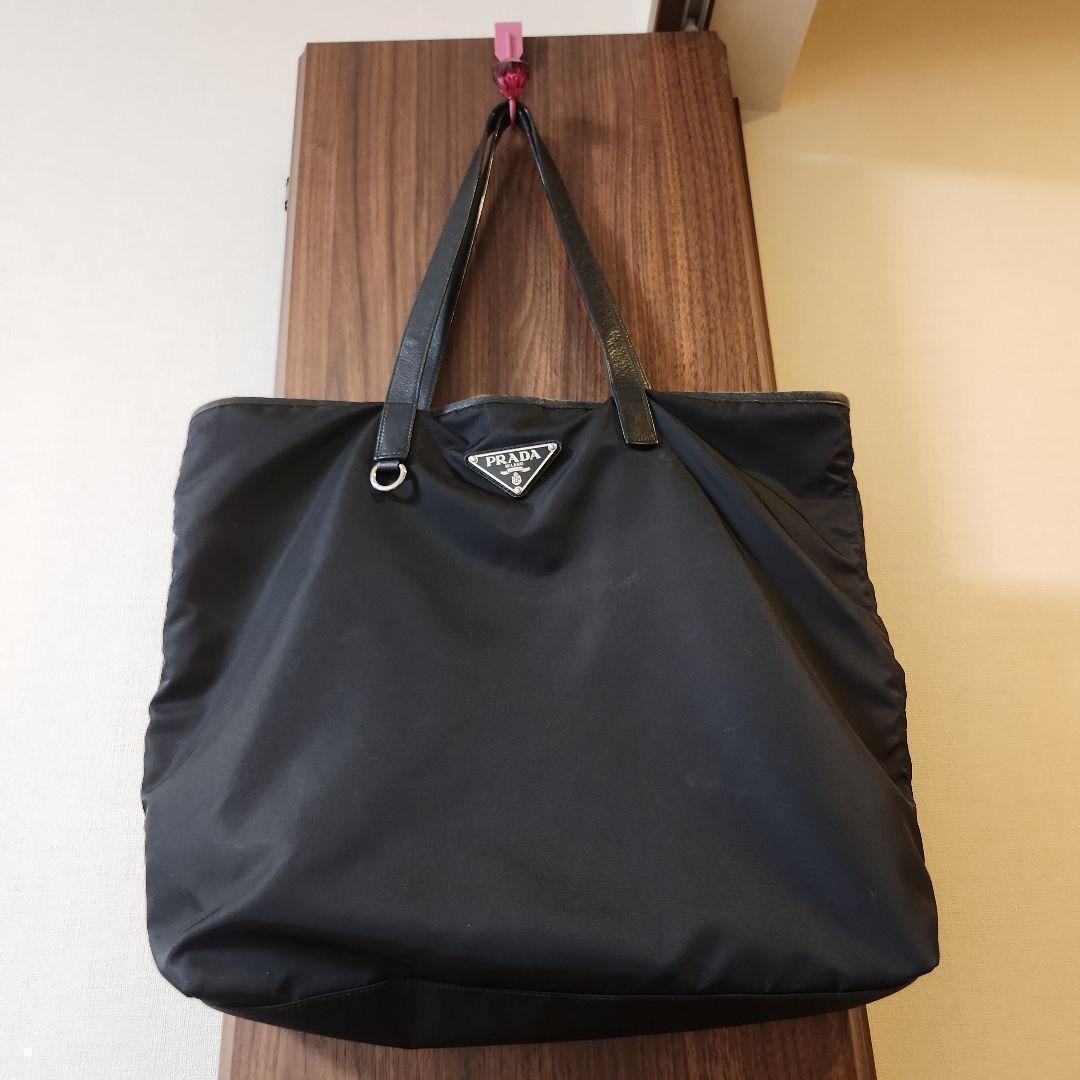 プラダ★★PRADA ブラック トートバッグ ナイロン トライアングルロゴ