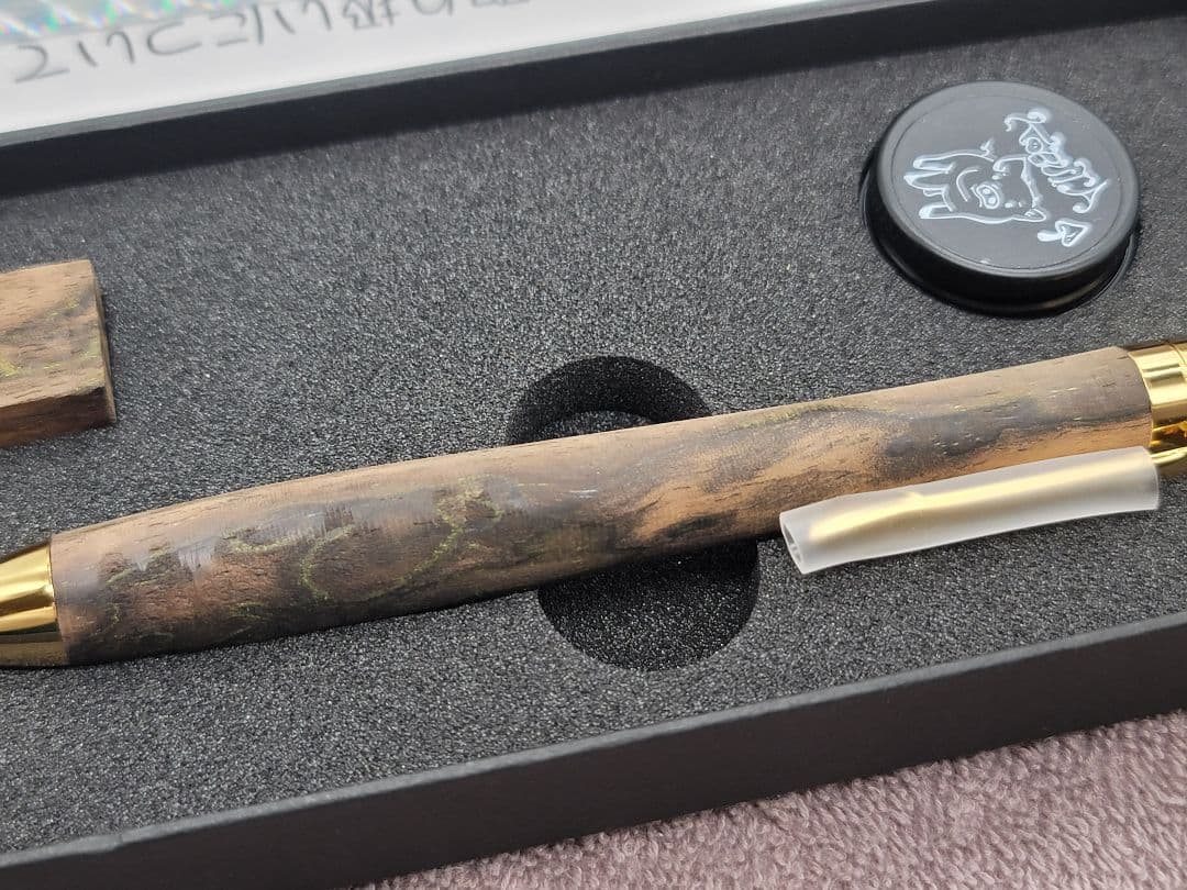 新品　こぶた工房　黒柿孔雀杢　極上　シャープペンシル0.5ミリ