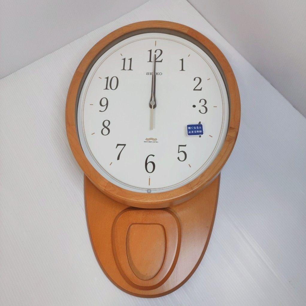 SEIKO電波掛け時計 PH203B 木製振り子 高級アルダー材 正確無比