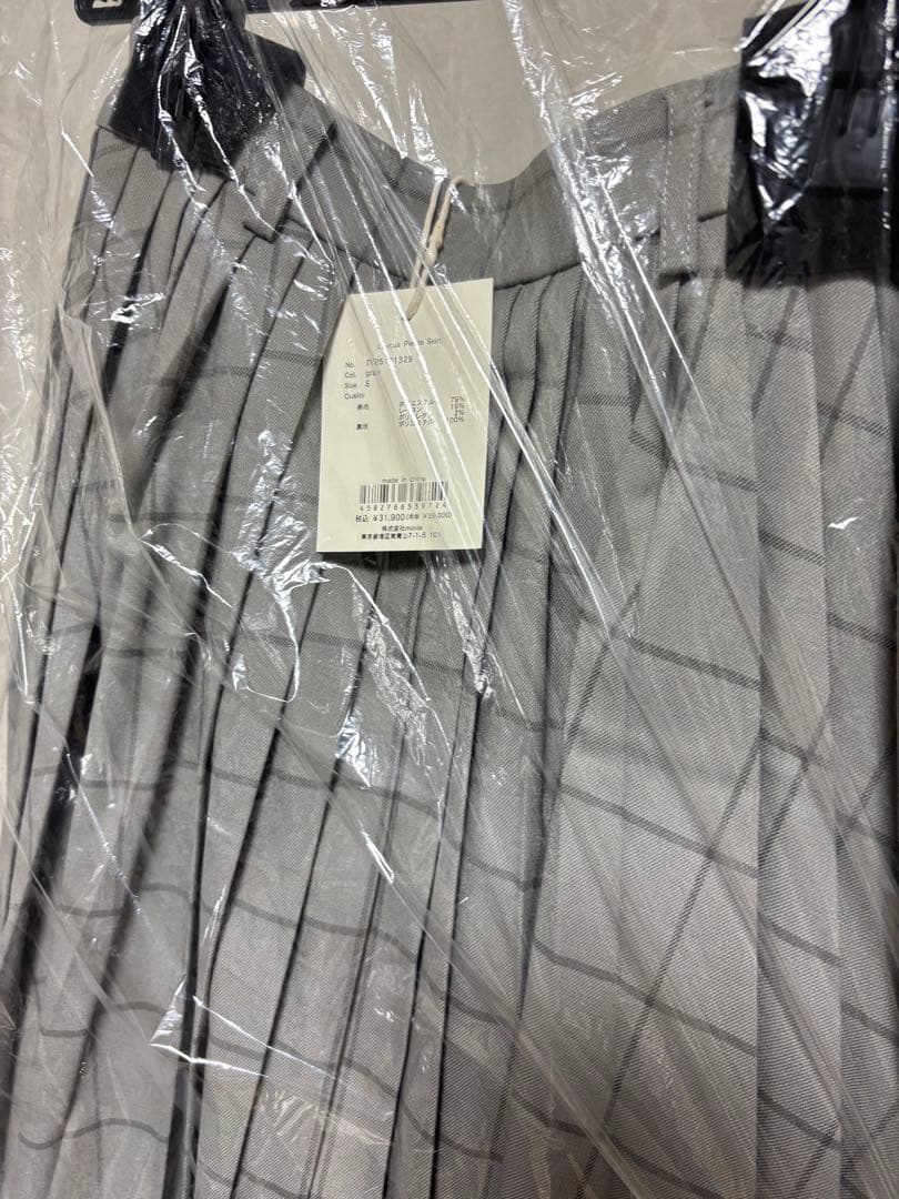 【定価70%オフ】THETOE 新品未使用グレー チェック　プリーツスカート S