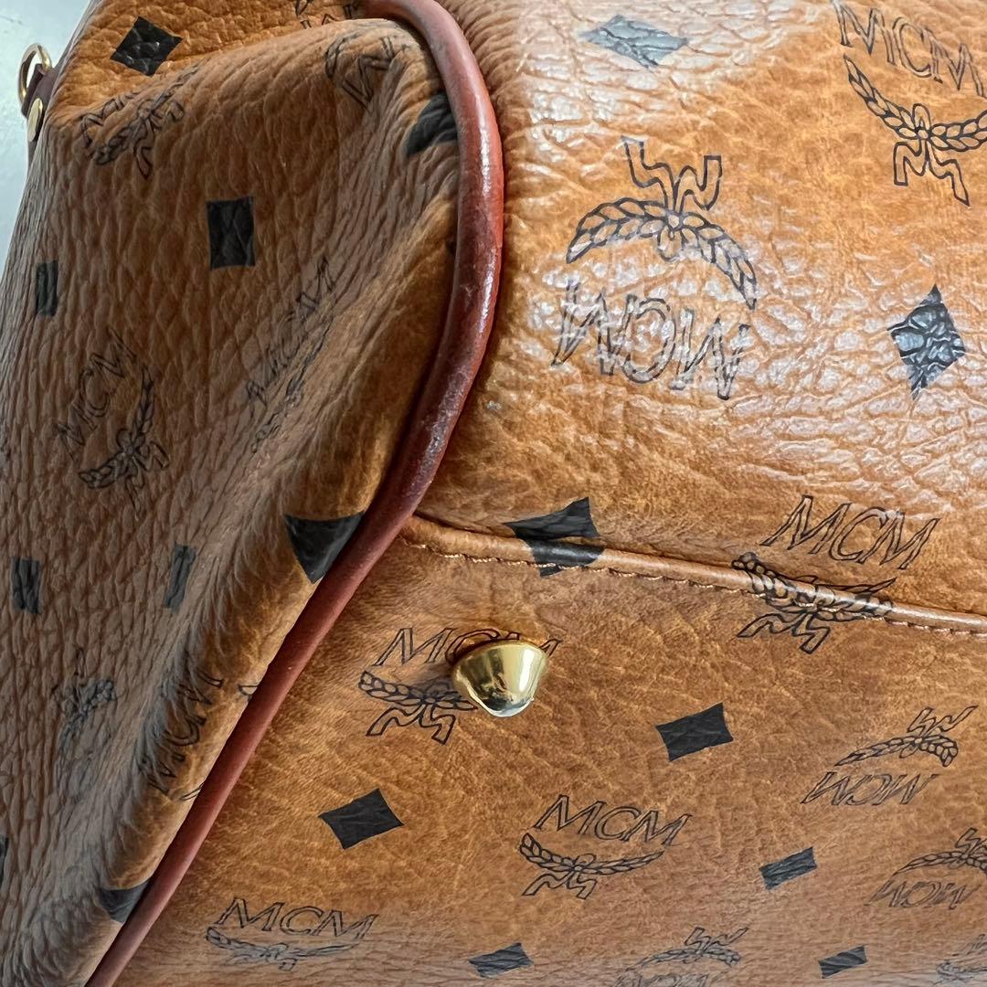 MCM エムシーエム ヴィンテージ ヴィセトス レザー ボストンバッグ