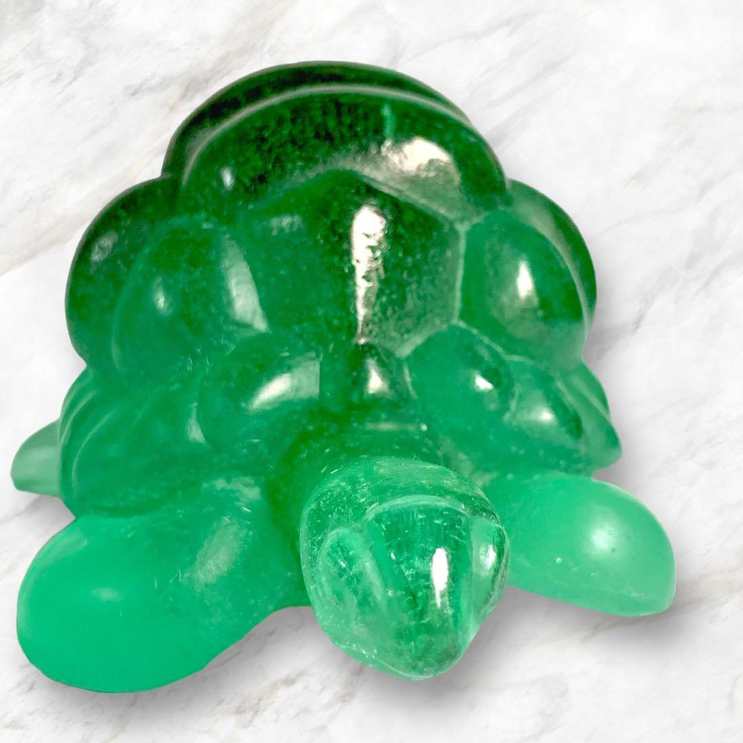 ドームフランス　置物　緑　亀　カメ　　クリスタル　水晶　ナンシー　daum