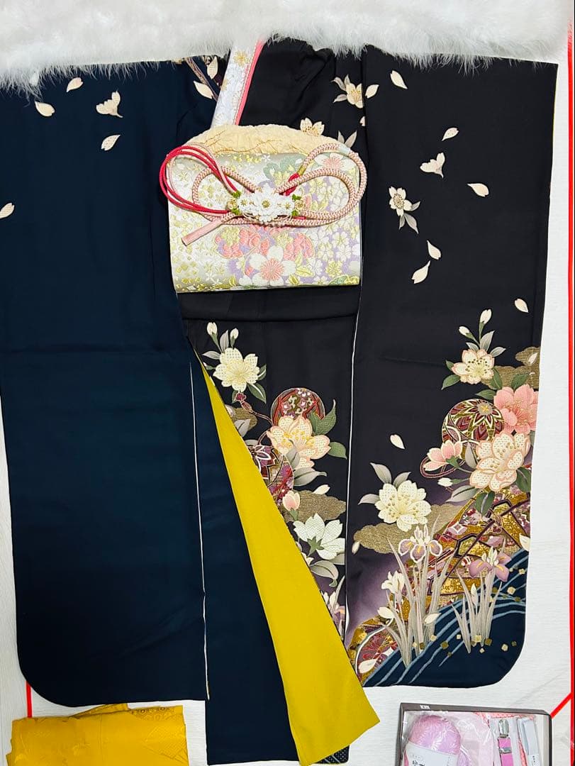 最高級汕頭総刺繍の届いて直ぐお召しになれます お振袖25点フルセット　やまと誂製