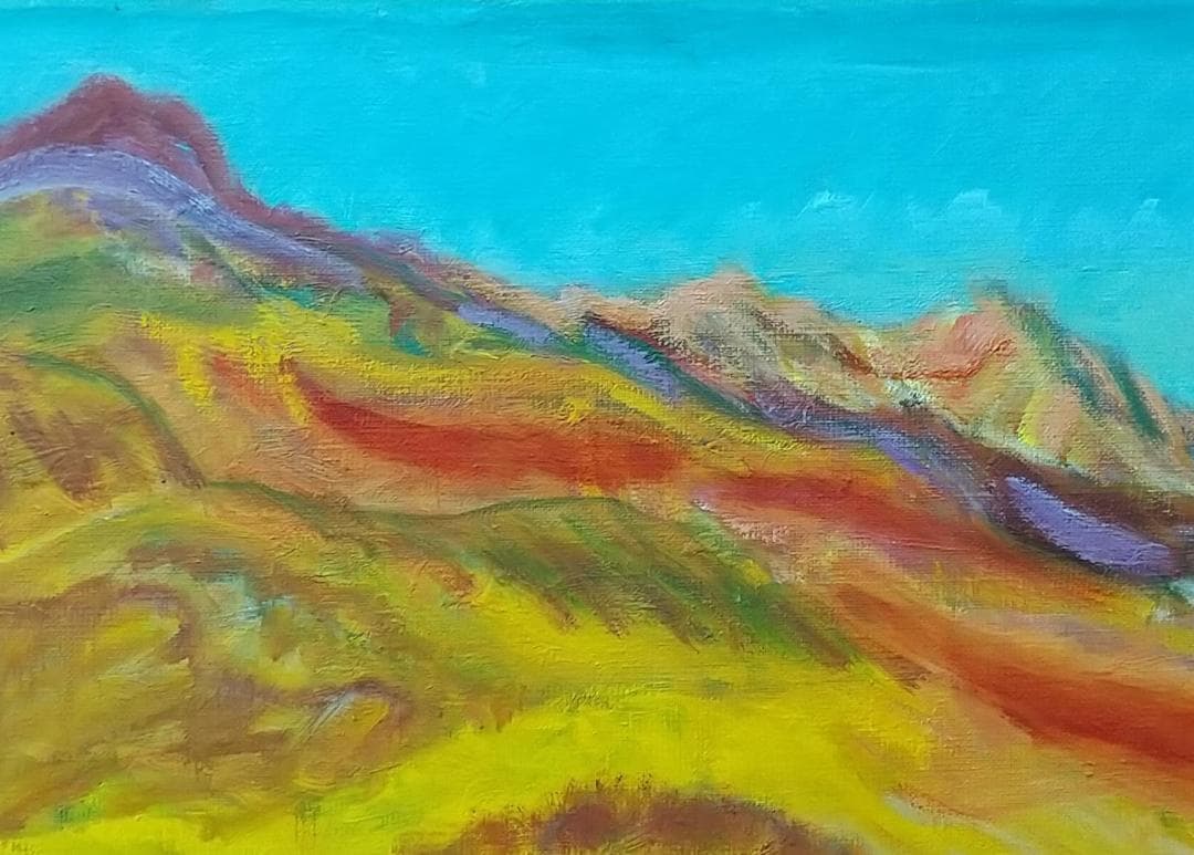 絵画「安達太良山」 P8 油絵