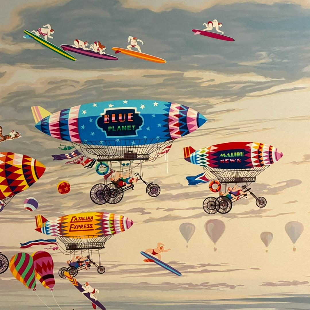 美品 ヒロ・ヤマガタ「そよ風に乗って」シルクスクリーン 大作 直筆サイン保証書有