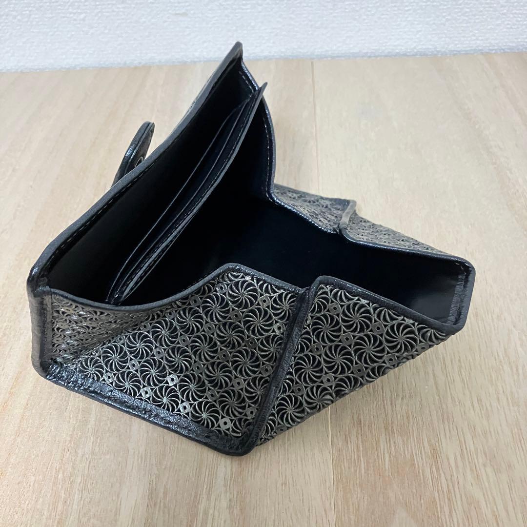 極美品✨ヒロコハヤシ✨ジラソーレ✨ミニモ ✨折り財布✨黒✨ブラック
