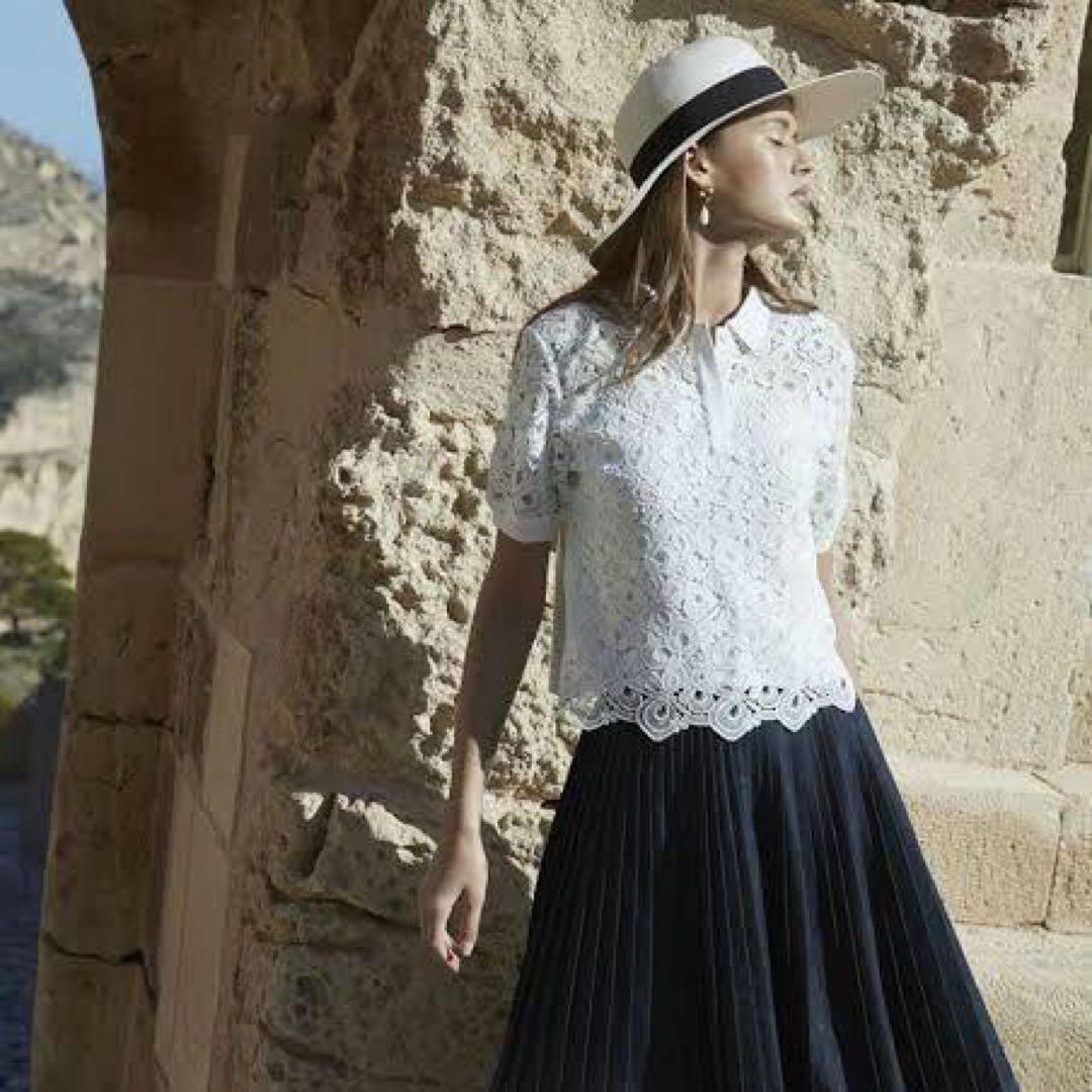 新品未使用 ANAYI アナイ モザイクレース ニットポロ プルオーバー