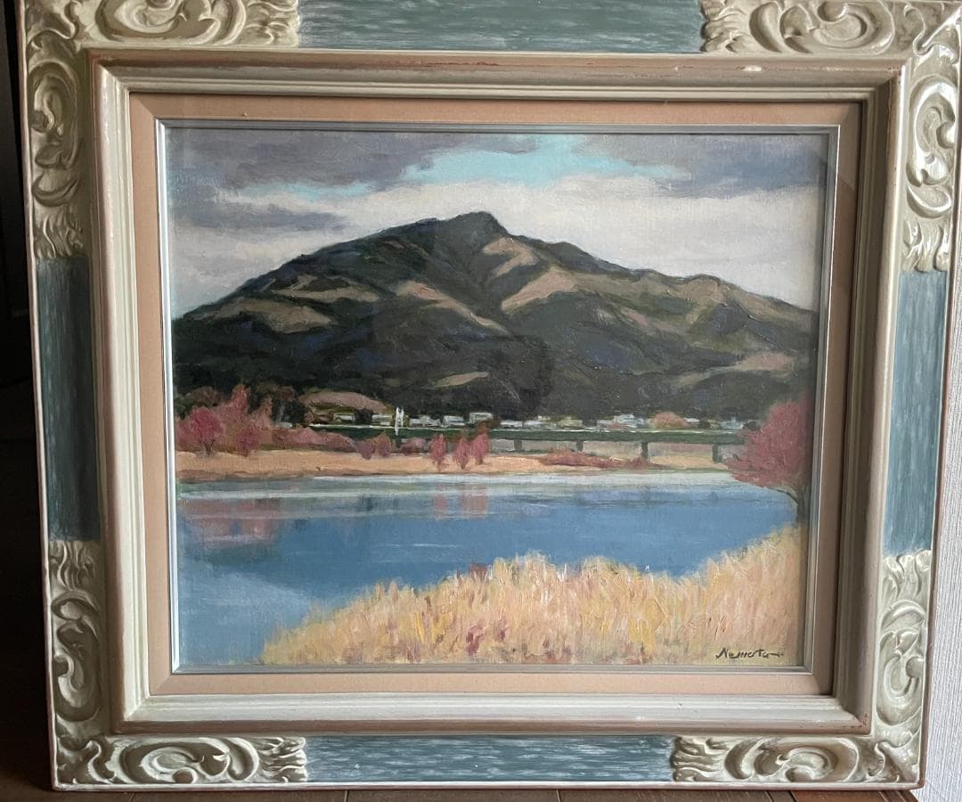 風景画 油彩画 装飾フレーム付き