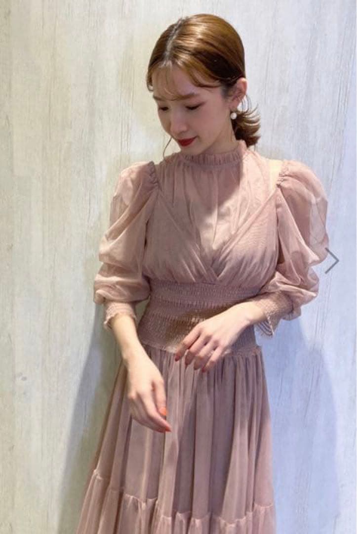 SNIDEL Sustainableチュールボリュームドレス