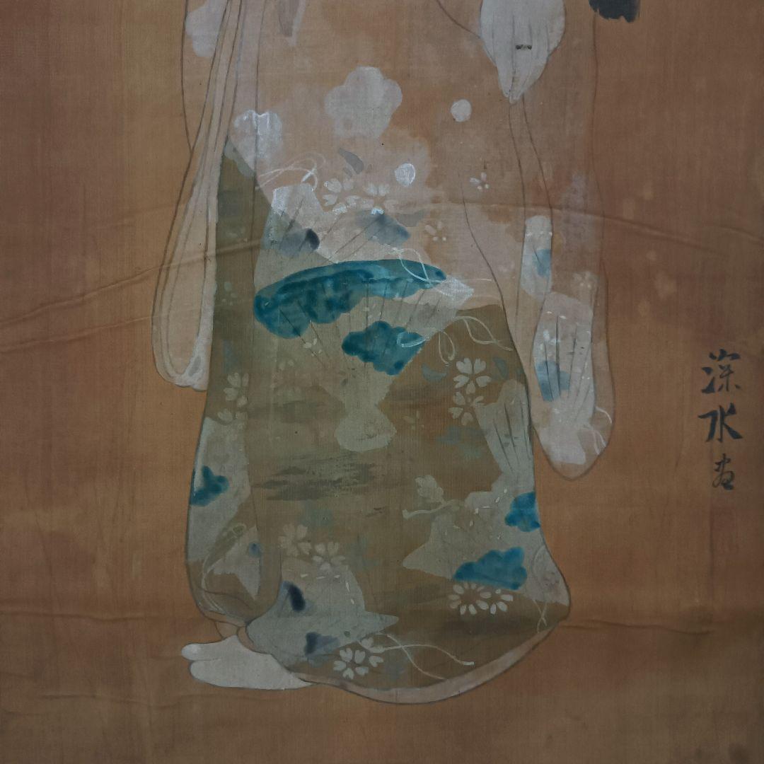 レア 掛け軸 絵 美人画 日本 美術 骨董