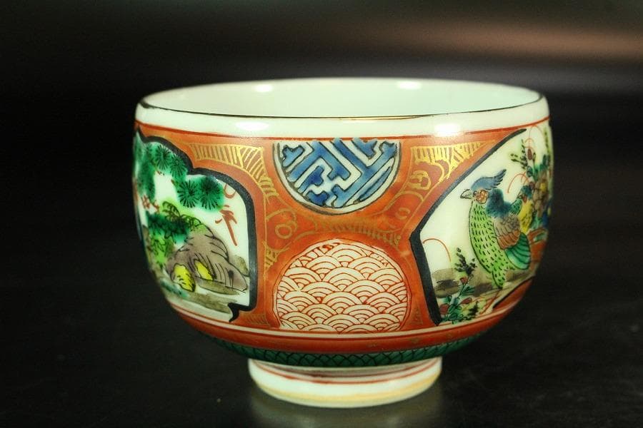 九谷 庄三写 煎茶器 揃い 未使用 共箱(K-XA904)