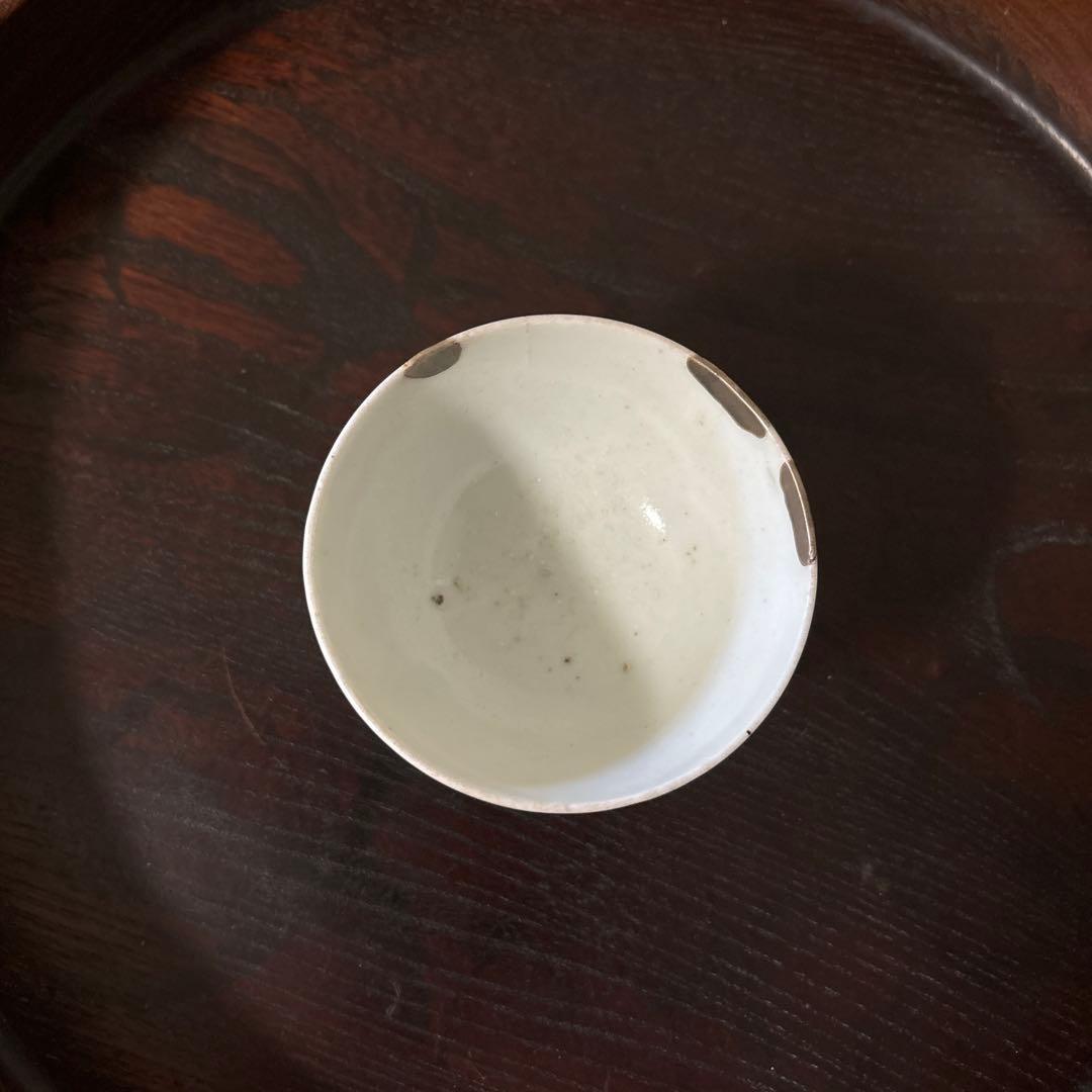 李朝盃　白磁　堅手　ぐい呑み　骨董　アンティーク.古美術.骨董.酒器.韓国骨董.