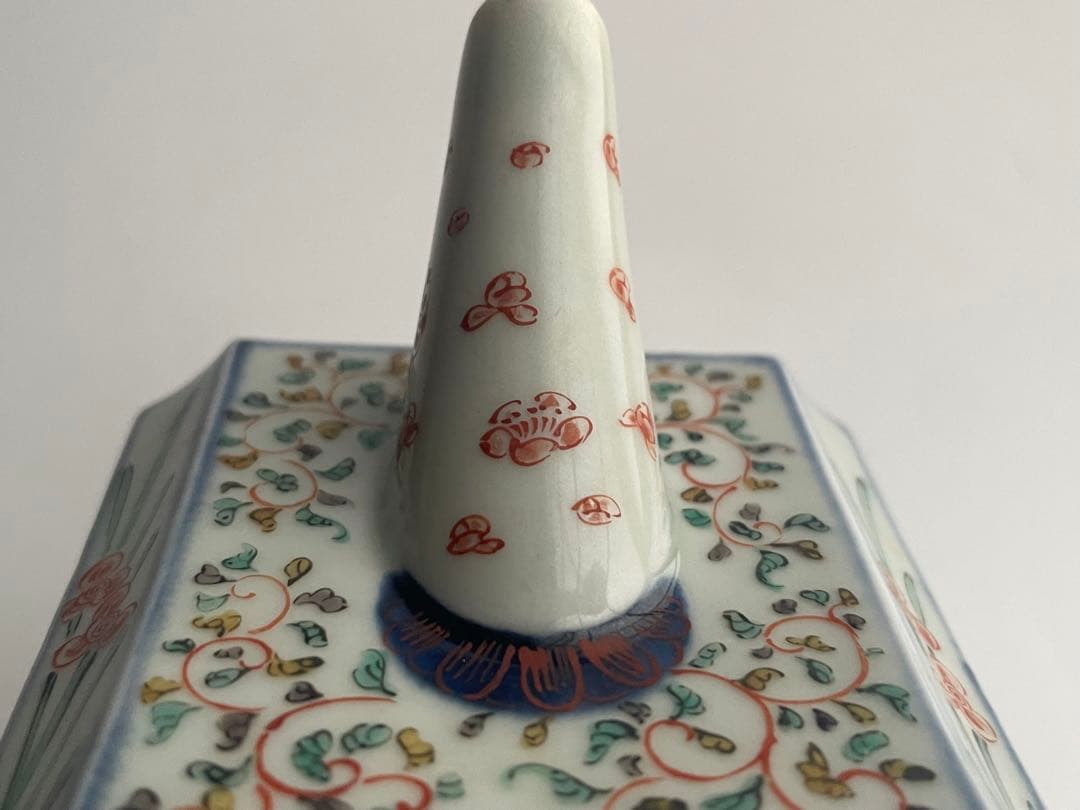 骨董　アンティーク　古伊万里　色絵　窓絵花散らし文様　汁次　すまし注　水注　銚子