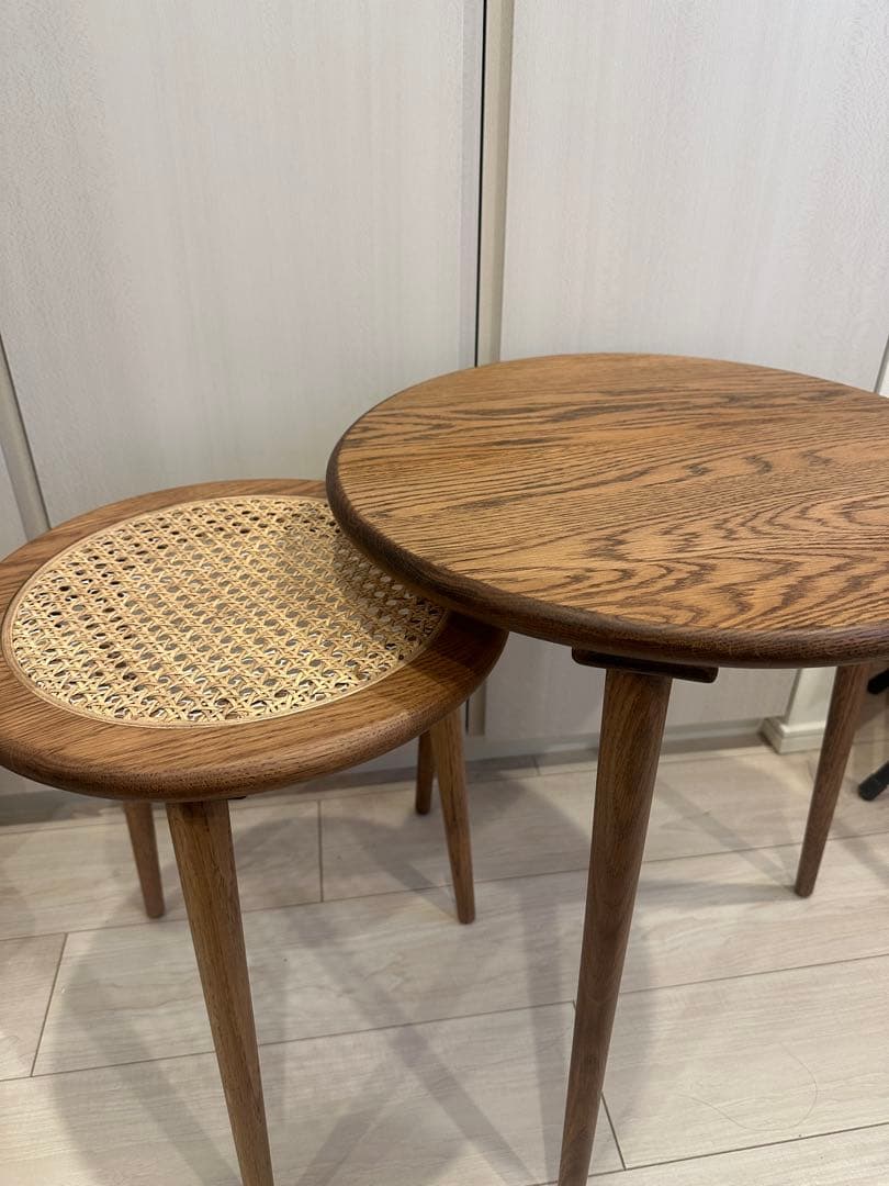 Re:CENO product｜ネストテーブル RattanMix／ブラウン