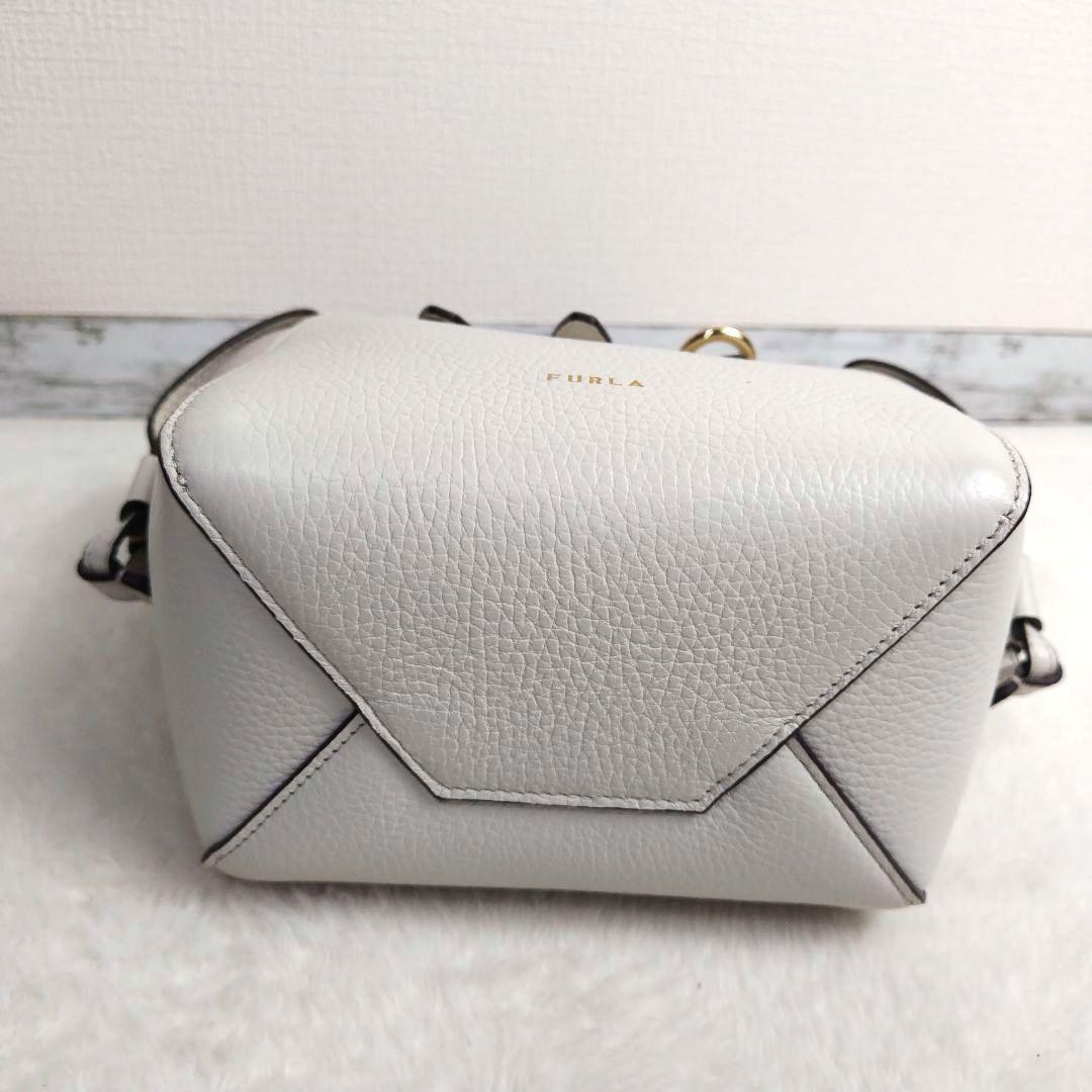 ✨美品✨FURLA　ミニネット　ショルダーバッグ　レザー　アイボリー　2way