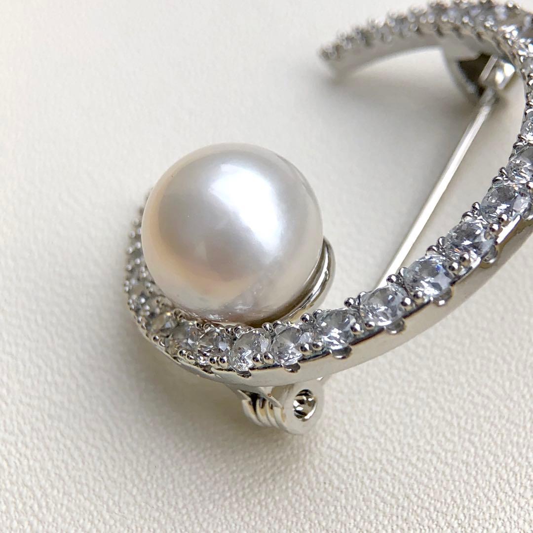 Aman様まとめ専用南洋白蝶真珠クリーム10.6㍉「三日月」ブローチBEN798