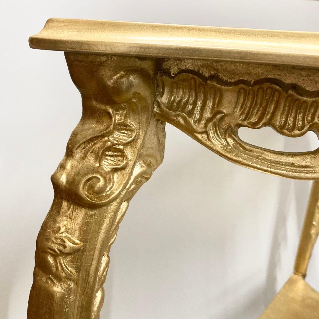 高級 コンソール 金 ゴールド 花台 ロココ 猫脚 イタリア家具