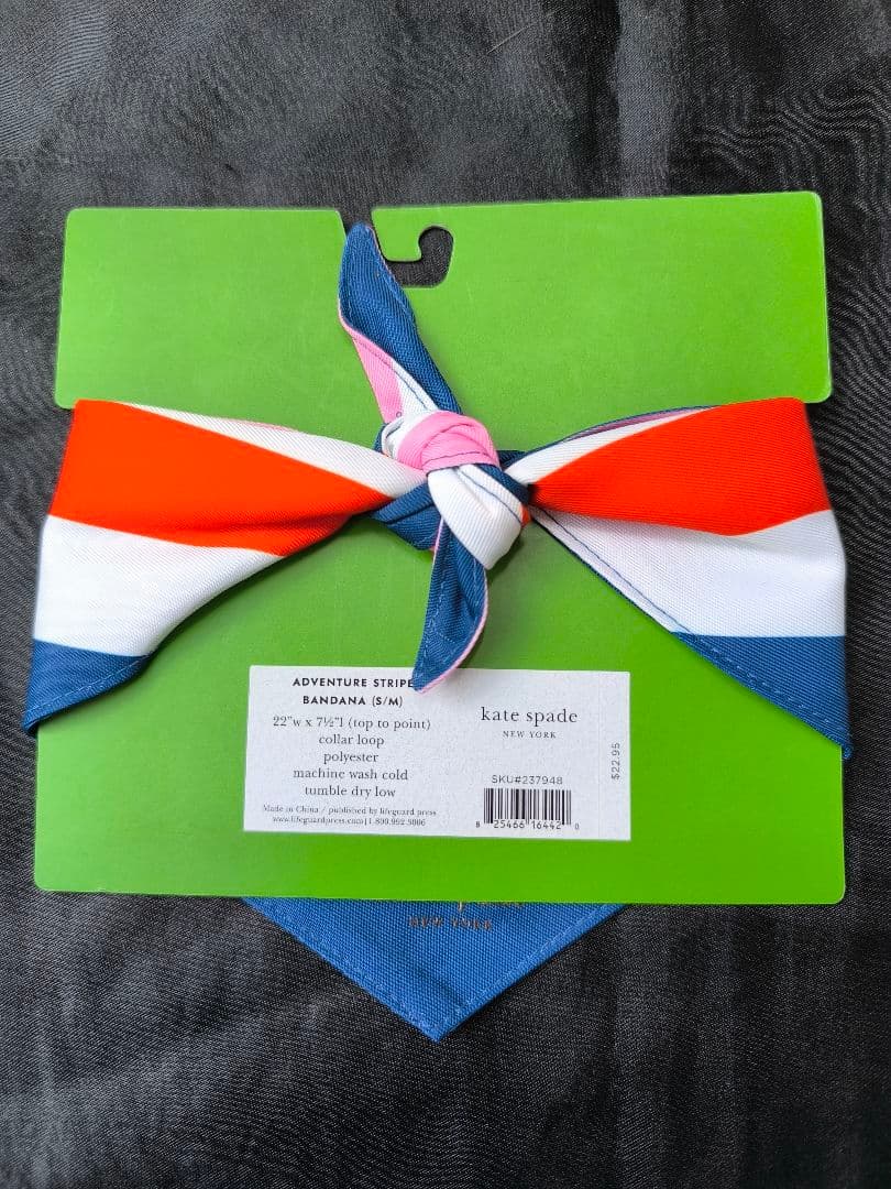 新品 ケイトスペード アートドット 首輪 リーシュ S/M バンダナS/M