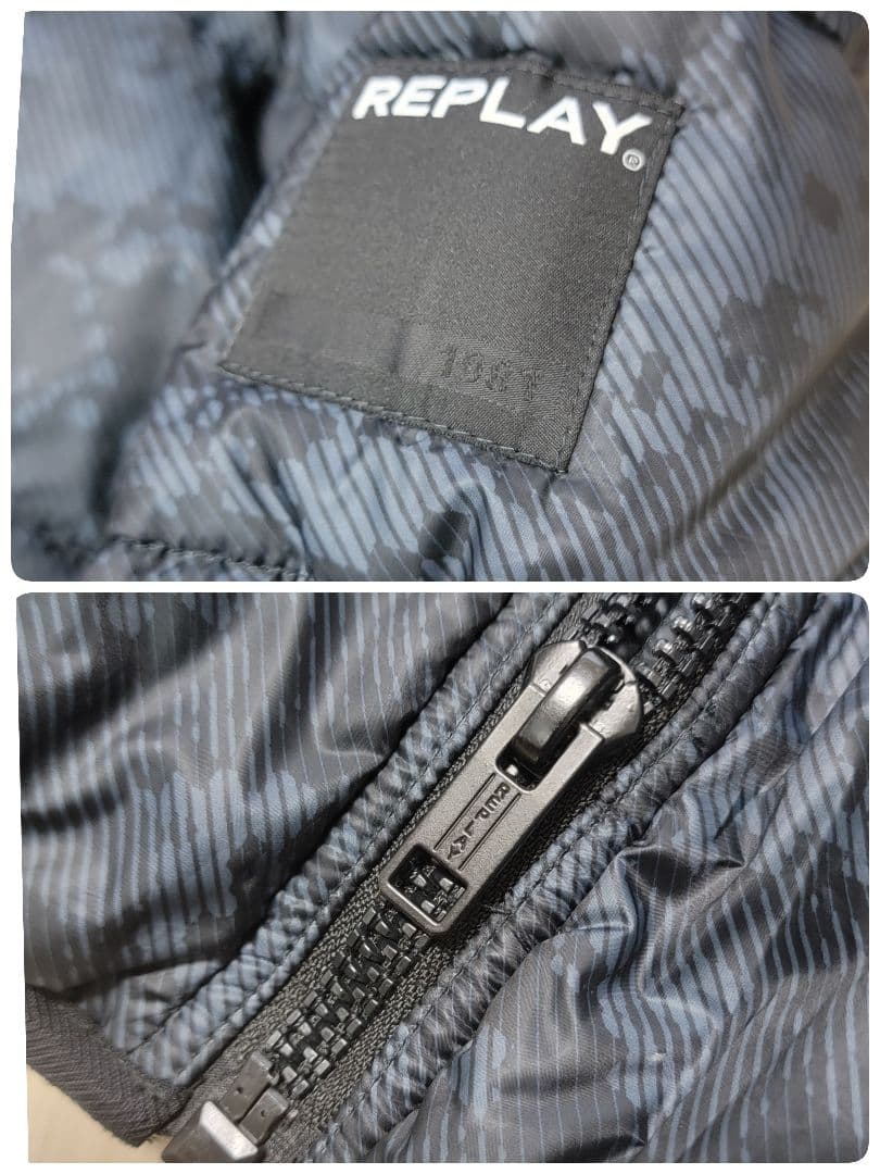 ほぼ未使用 超軽量 リプレイ 別注サーモア 中綿 フーディージャケット
