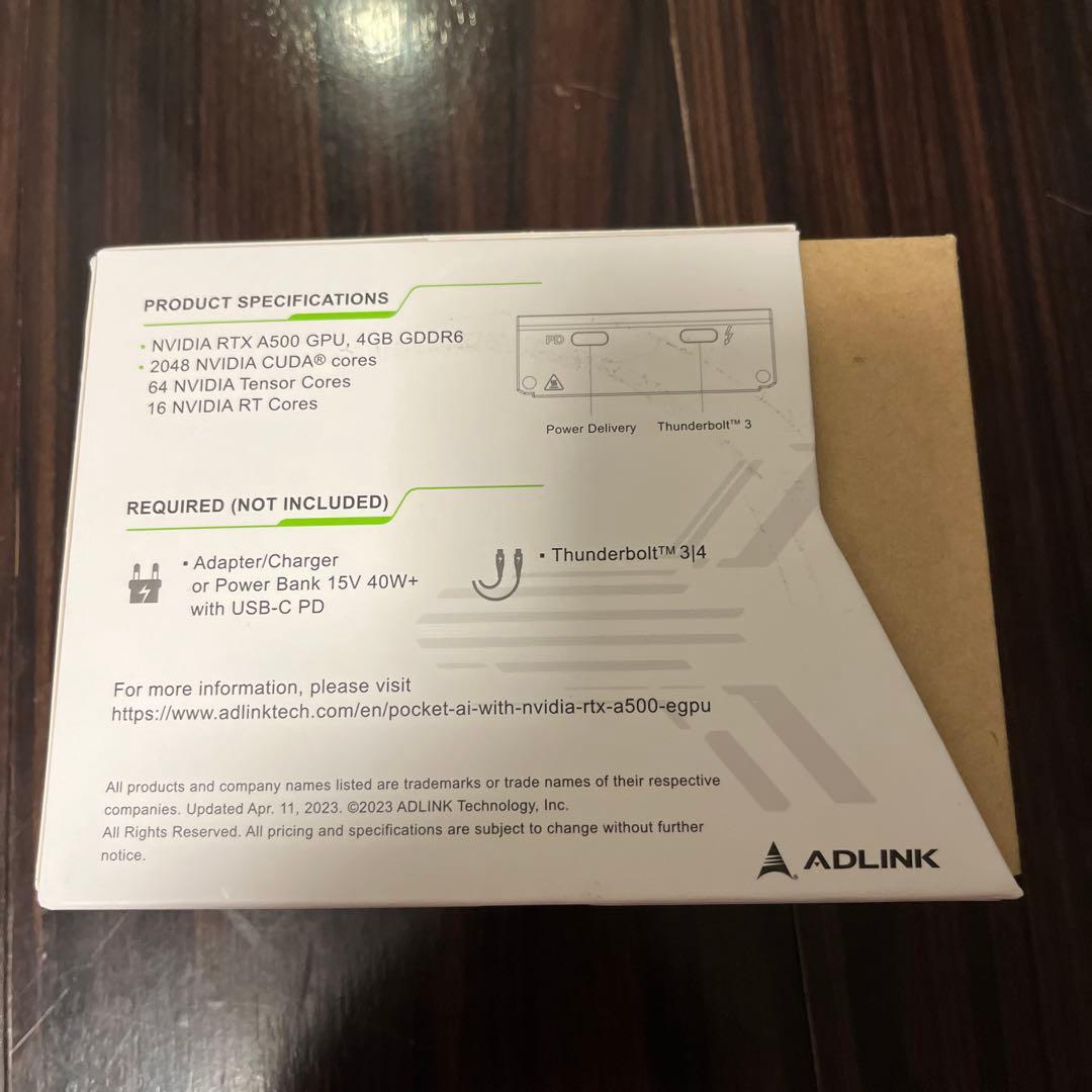 グラフィックボード・グラボ・ビデオカード ADLINK POCKET AI TBT-A500