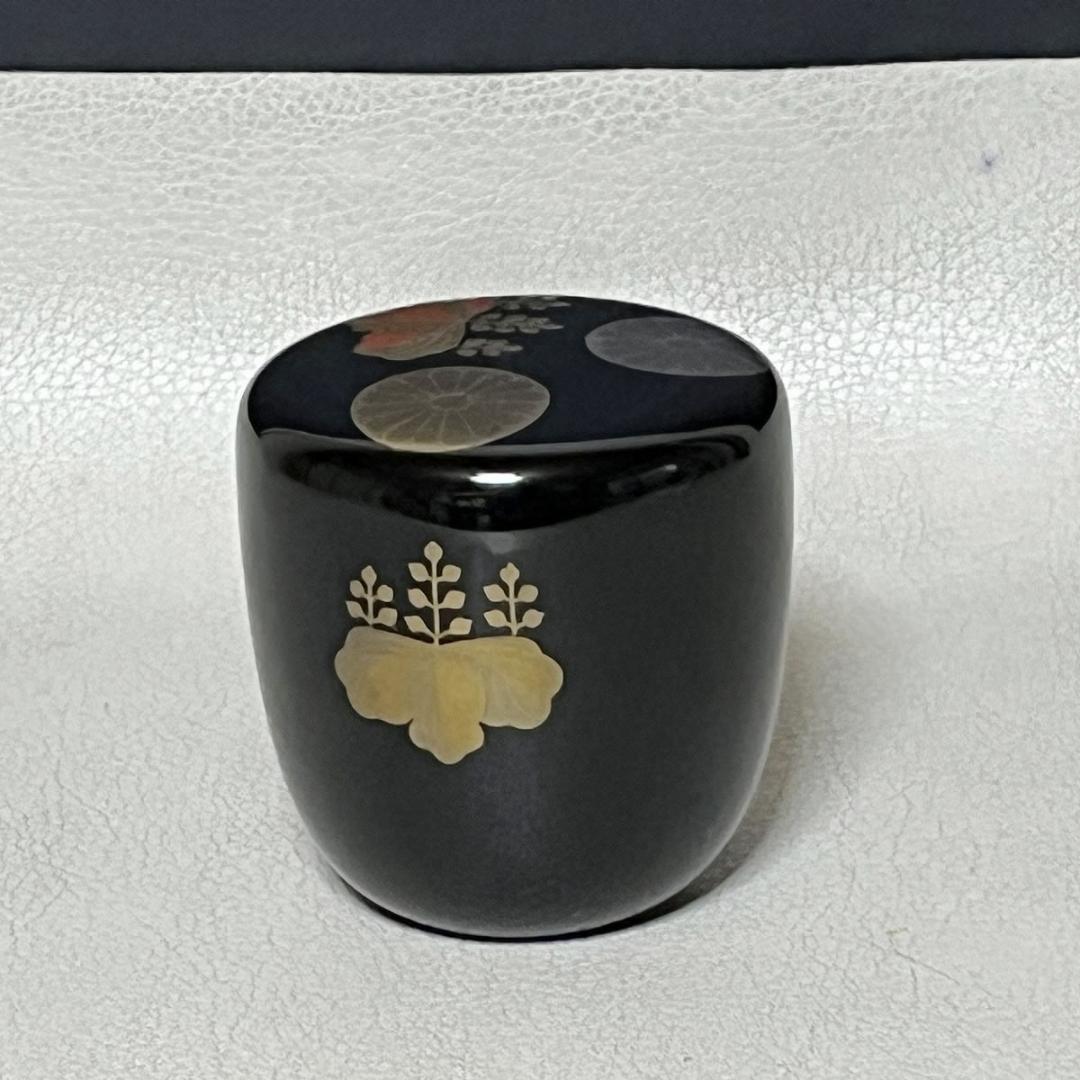 蒔絵 棗 塗師 嘉祥 菊桐 中棗 共箱 木製 漆塗 茶器 茶道具 k2980