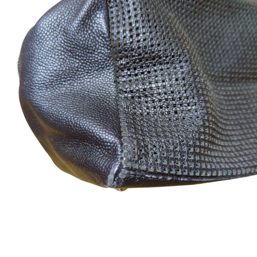 返品不可 CHANEL シャネル キャビアスキン ハンドバッグ パンチングレザー