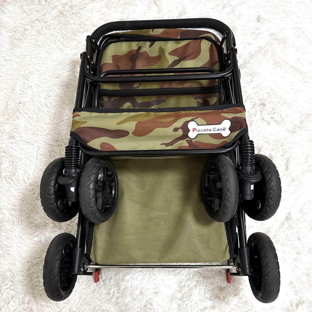 【限定】ピッコロカーネ プリモ 迷彩 ペットカート 中型犬 多頭飼 ロゴ有 人気