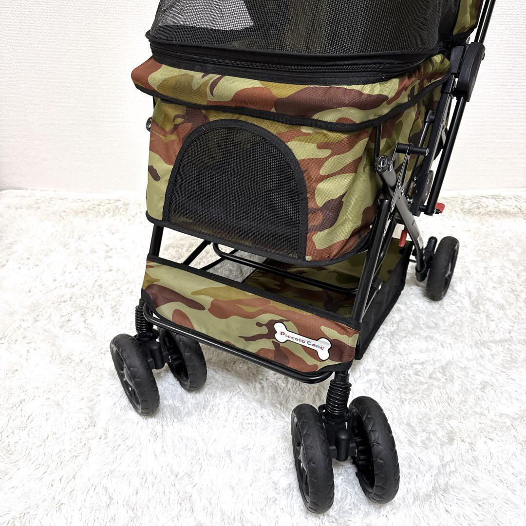 【限定】ピッコロカーネ プリモ 迷彩 ペットカート 中型犬 多頭飼 ロゴ有 人気