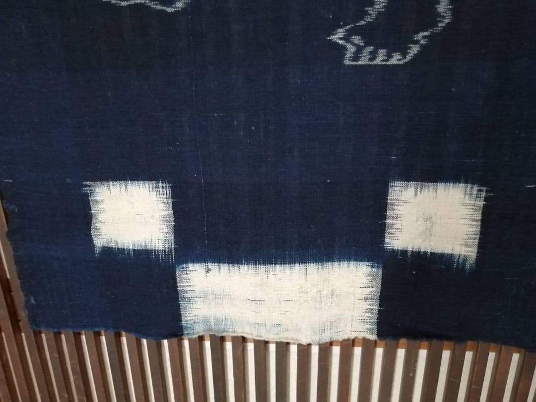 古い絵絣　ハギレ　人物文4点まとめて