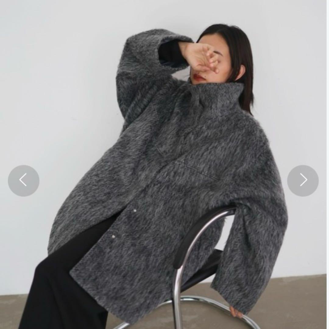 hellam シャギースタンドカラーコート ヘラム