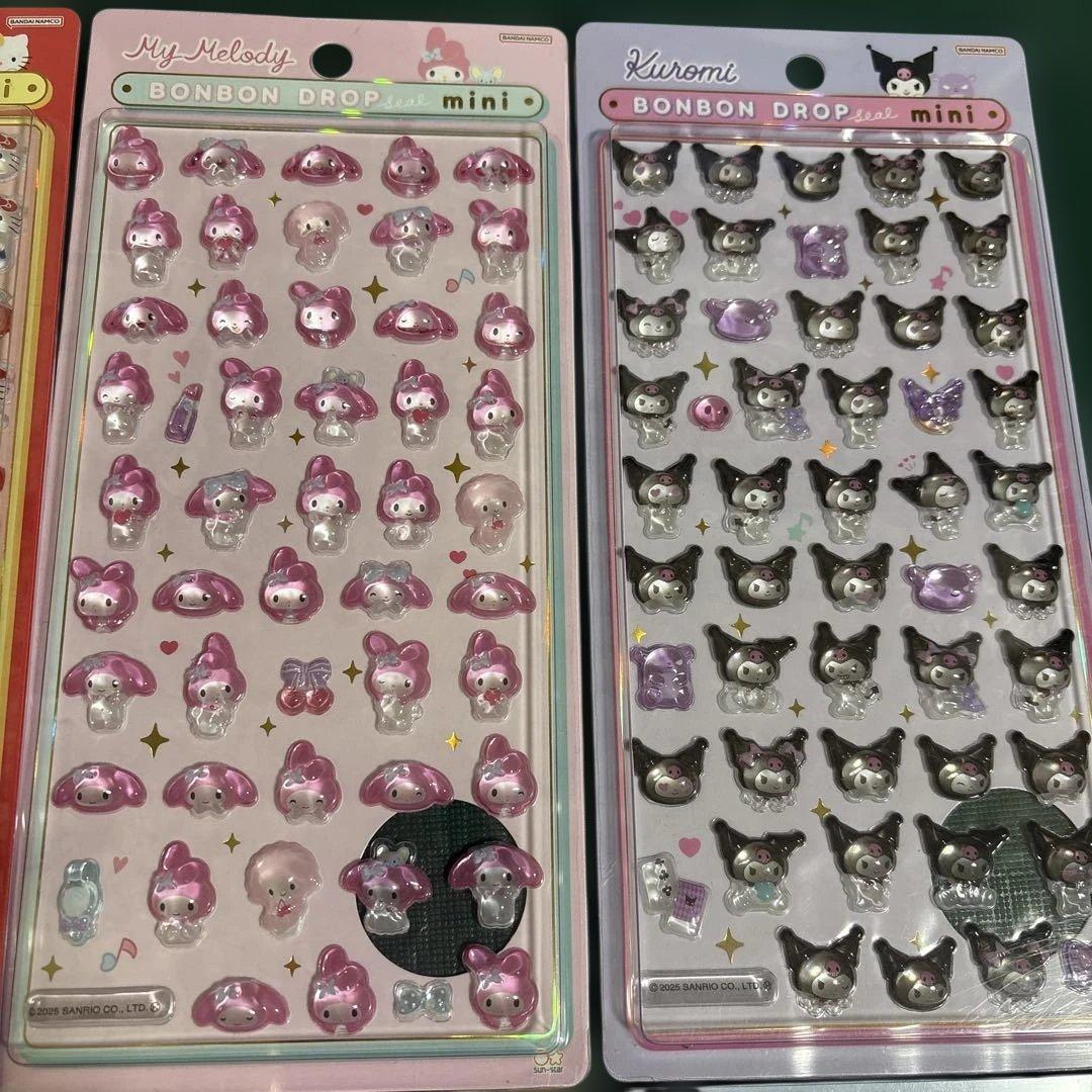 ボンボンドロップミニ　シールセット 8枚　サンリオ　キティ　メロクロ　シナモ