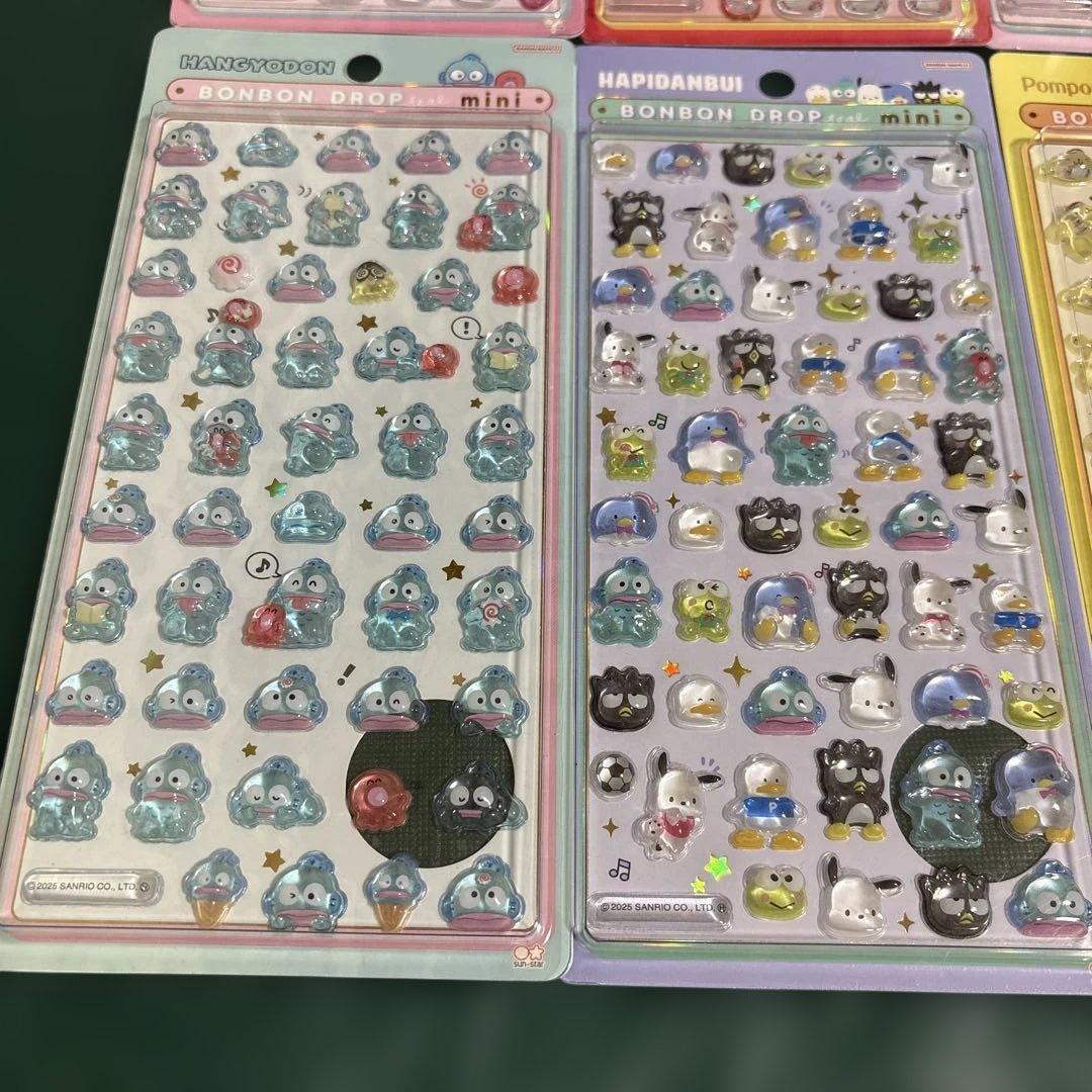 ボンボンドロップミニ　シールセット 8枚　サンリオ　キティ　メロクロ　シナモ
