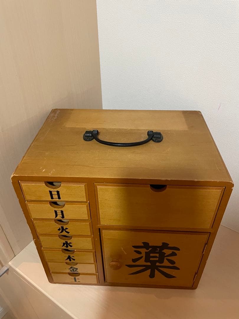 昭和レトロ　木製　薬箱　小引き出し　引き出し　古道具　　ヴィンテージ