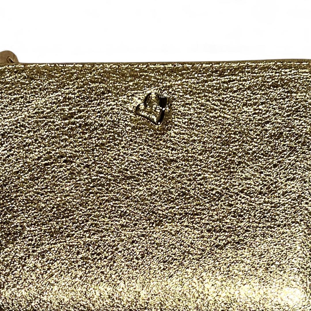 【新品】LANVIN en Bleu 二つ折り財布 ペティアン ゴールド 金箔