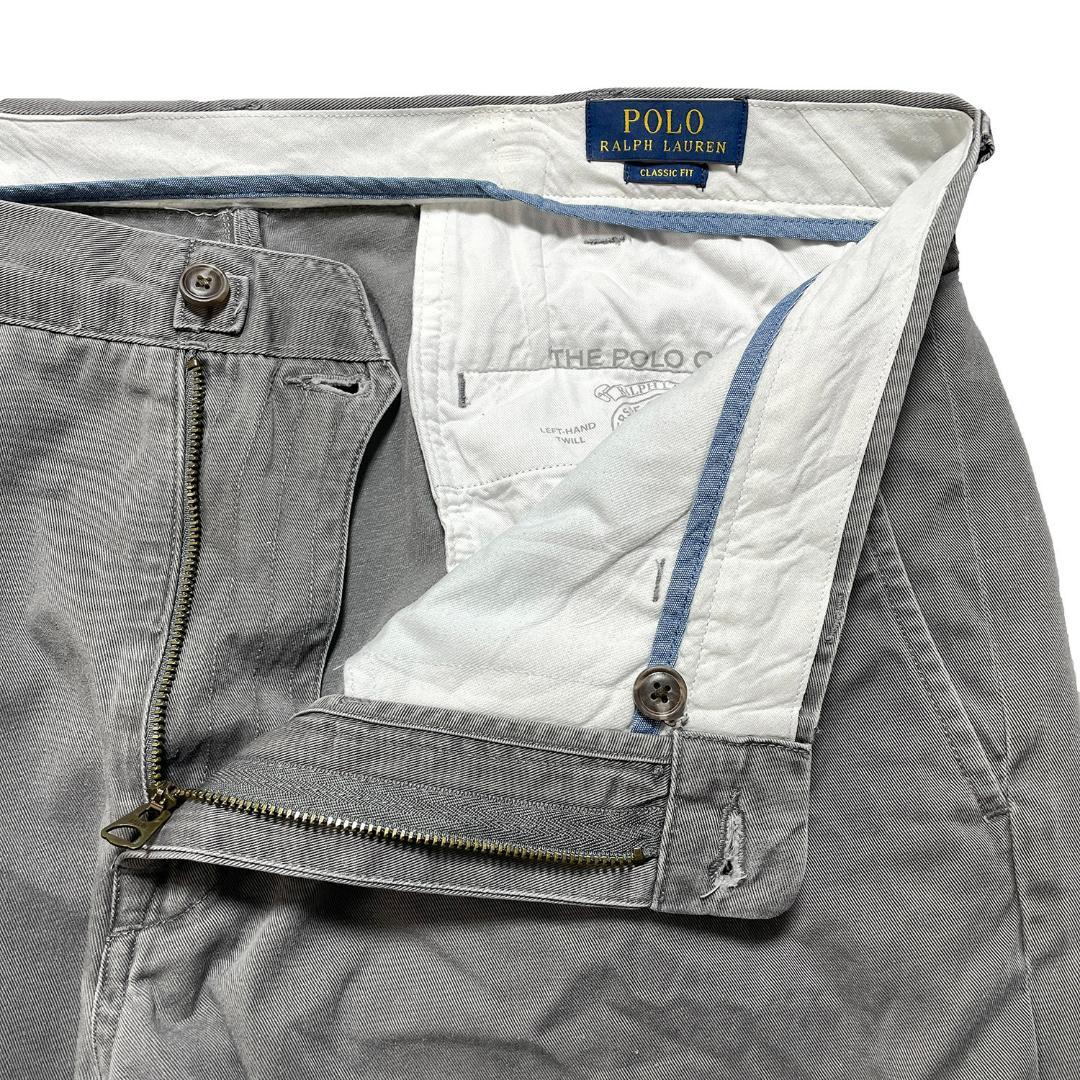 古着 ポロ ラルフローレン コットン チノ スラックス ポロチノ グレー