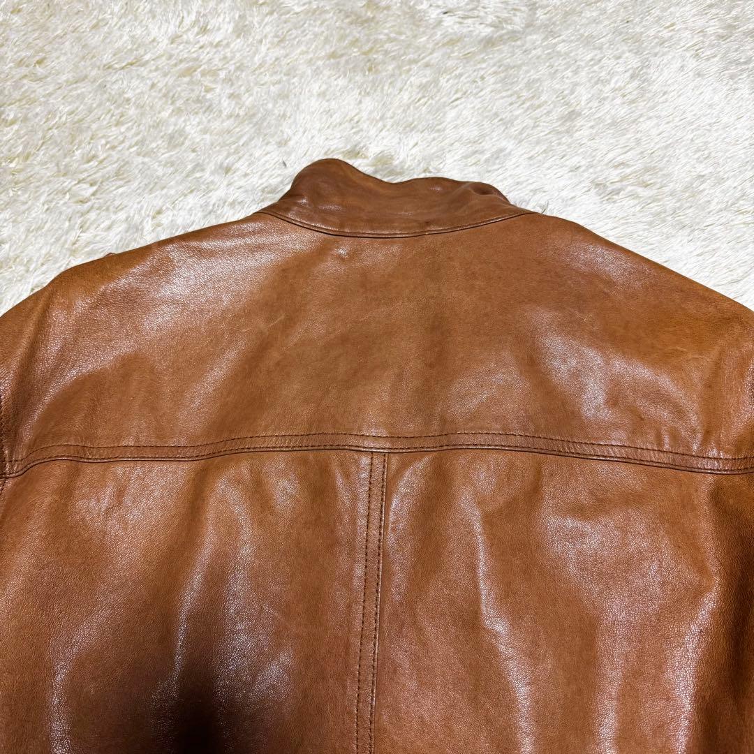 セオリー　レザージャケット　シングルライダース　パンチング　ダブルジップ　M相当