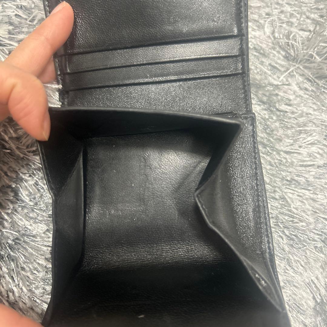 YSL 三つ折り財布 ベージュ×ブラック