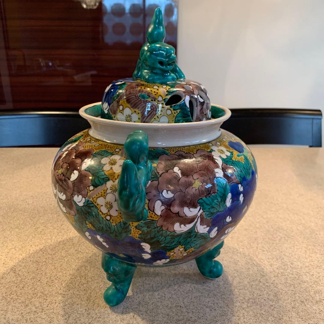 【美品】九谷焼　大香炉　玉竜造　日本伝統工芸品