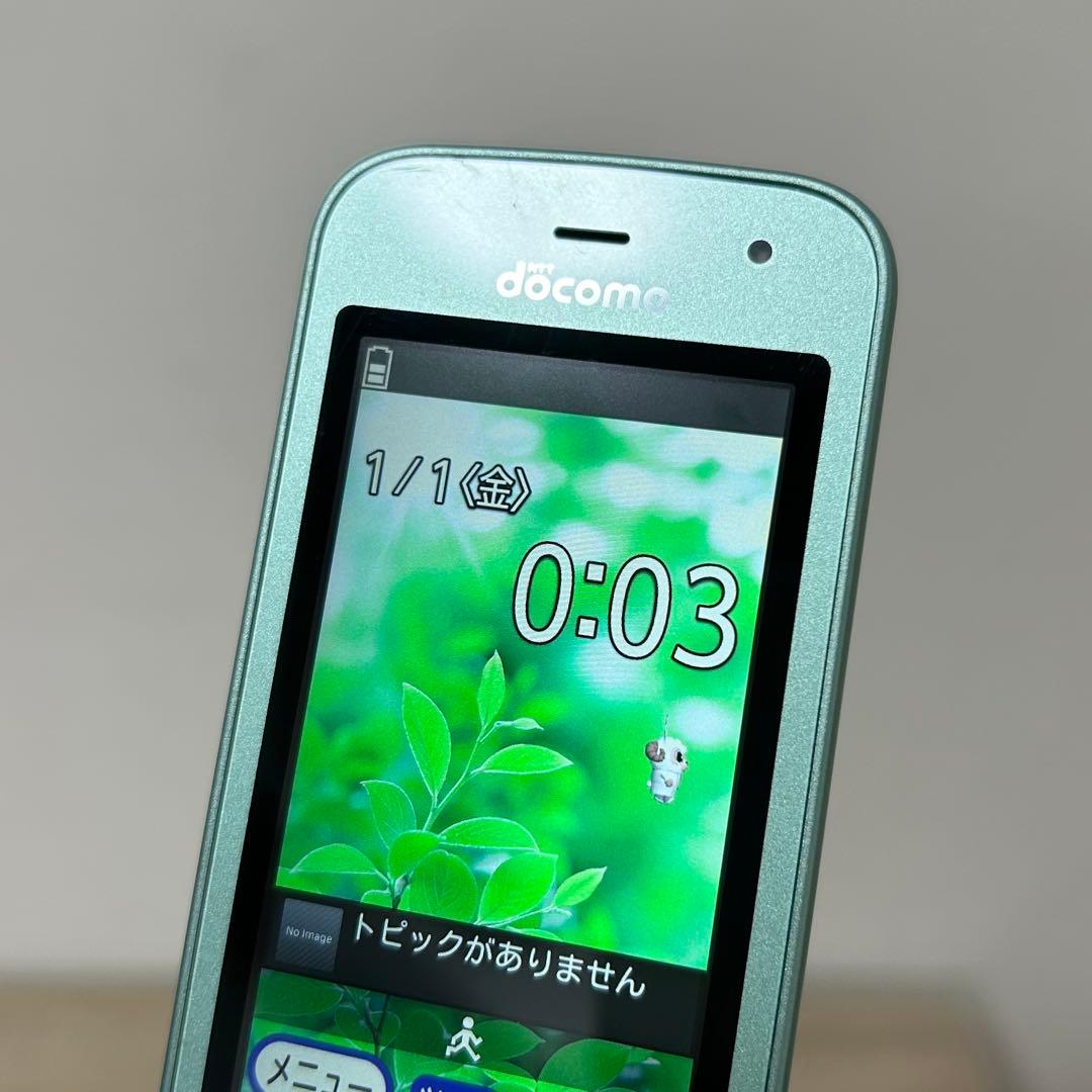 FUJITSU らくらくホン F-02J ミントグリーン 取説/ガイド/充電器付