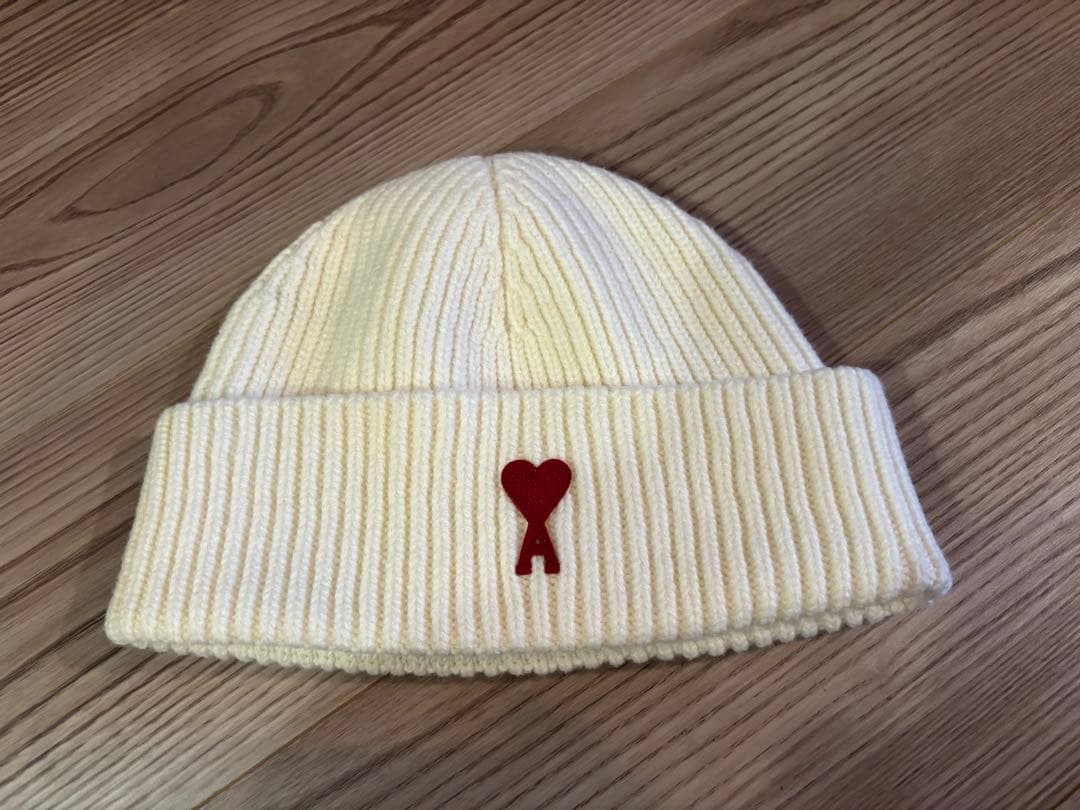 ami ホワイト ニット帽