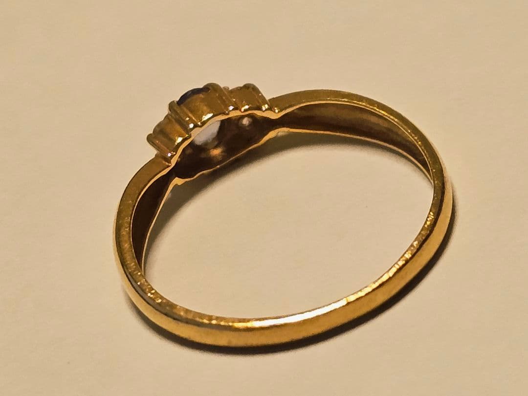 K18ゴールド サファイア ダイヤモンドリング