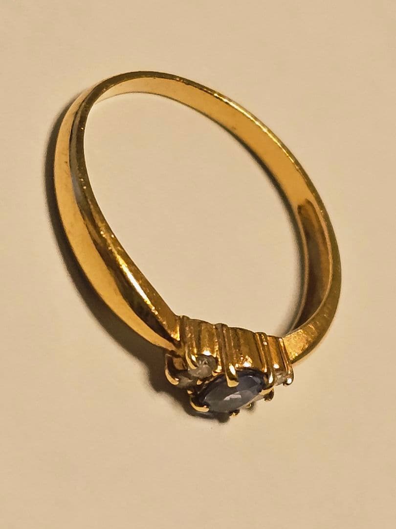 K18ゴールド サファイア ダイヤモンドリング